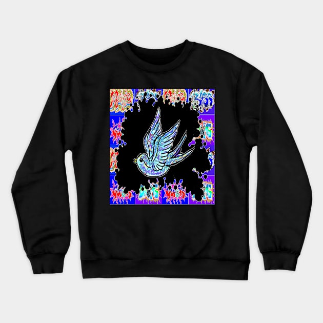 tattoo bluebird Crewneck Sweatshirt by LowEndGraphics